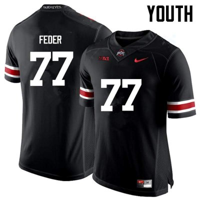 NCAA Ohio State Buckeyes Youth #77 Kevin Feder Black Nike Football College Jersey LQY3045EJ